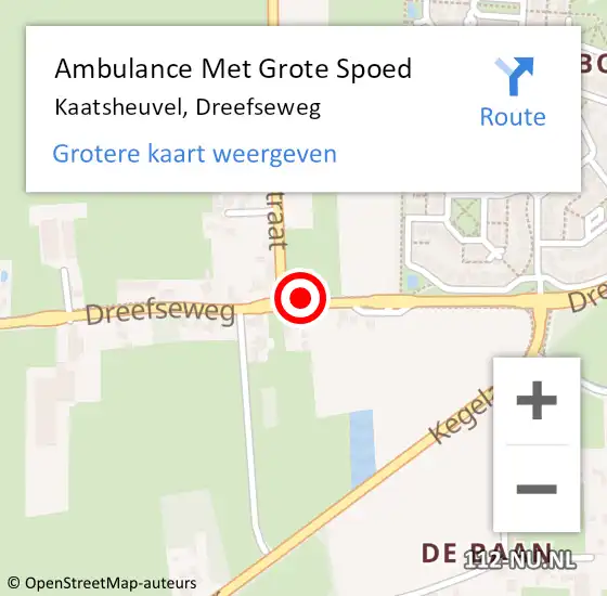 Locatie op kaart van de 112 melding: Ambulance Met Grote Spoed Naar Kaatsheuvel, Dreefseweg op 19 november 2019 12:54