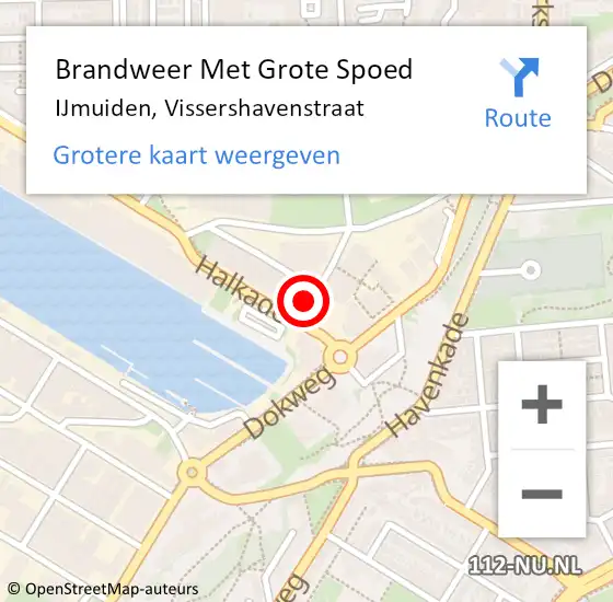 Locatie op kaart van de 112 melding: Brandweer Met Grote Spoed Naar IJmuiden, Vissershavenstraat op 19 november 2019 16:26