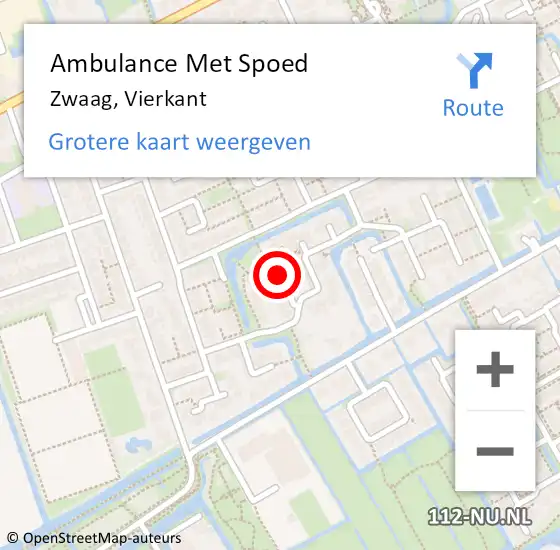 Locatie op kaart van de 112 melding: Ambulance Met Spoed Naar Zwaag, Vierkant op 19 november 2019 17:55