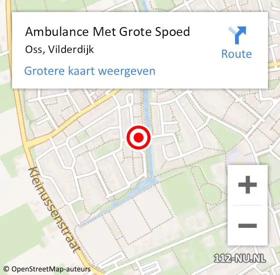 Locatie op kaart van de 112 melding: Ambulance Met Grote Spoed Naar Oss, Vilderdijk op 19 november 2019 19:34