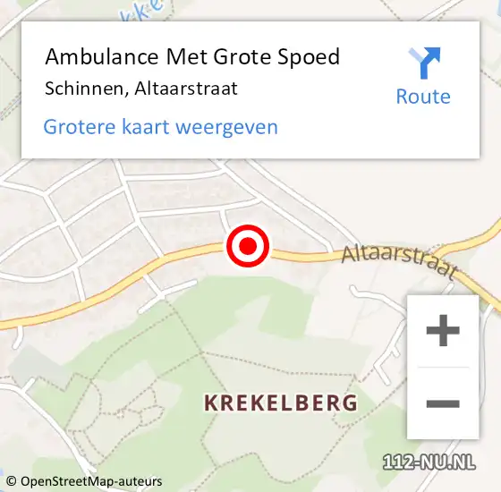 Locatie op kaart van de 112 melding: Ambulance Met Grote Spoed Naar Schinnen, Altaarstraat op 19 november 2019 22:16