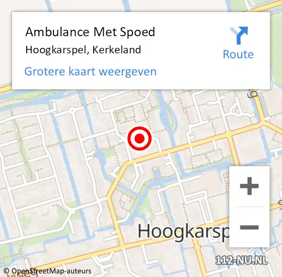 Locatie op kaart van de 112 melding: Ambulance Met Spoed Naar Hoogkarspel, Kerkeland op 19 november 2019 22:39