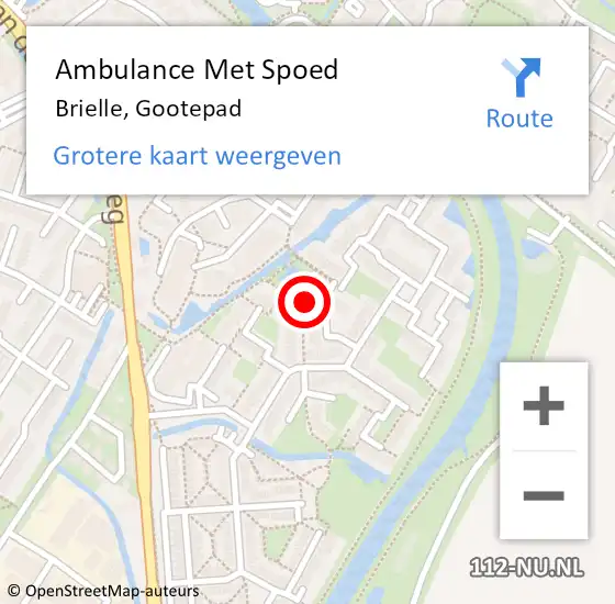 Locatie op kaart van de 112 melding: Ambulance Met Spoed Naar Brielle, Gootepad op 20 november 2019 05:47