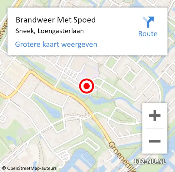 Locatie op kaart van de 112 melding: Brandweer Met Spoed Naar Sneek, Loengasterlaan op 20 april 2014 10:58