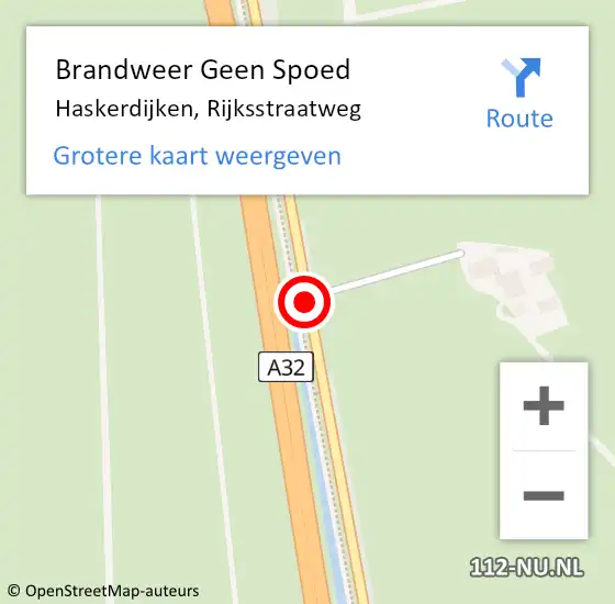 Locatie op kaart van de 112 melding: Brandweer Geen Spoed Naar Haskerdijken, Rijksstraatweg op 20 november 2019 06:59