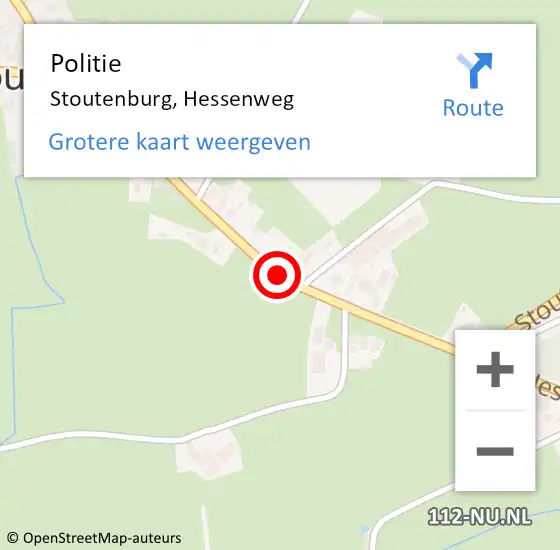 Locatie op kaart van de 112 melding: Politie Stoutenburg, Hessenweg op 20 november 2019 09:15