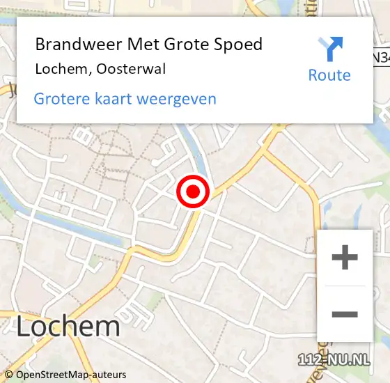 Locatie op kaart van de 112 melding: Brandweer Met Grote Spoed Naar Lochem, Oosterwal op 20 november 2019 09:48