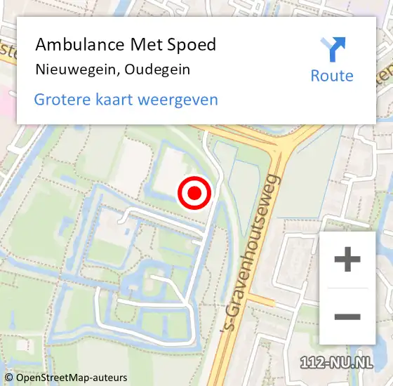 Locatie op kaart van de 112 melding: Ambulance Met Spoed Naar Nieuwegein, Oudegein op 20 november 2019 10:11