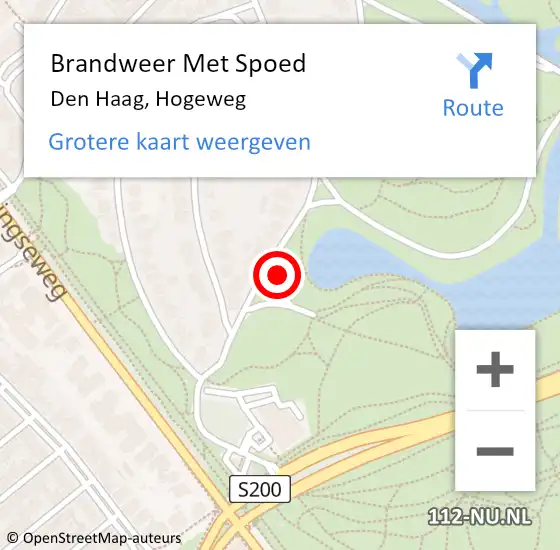 Locatie op kaart van de 112 melding: Brandweer Met Spoed Naar Den Haag, Hogeweg op 29 september 2013 12:38