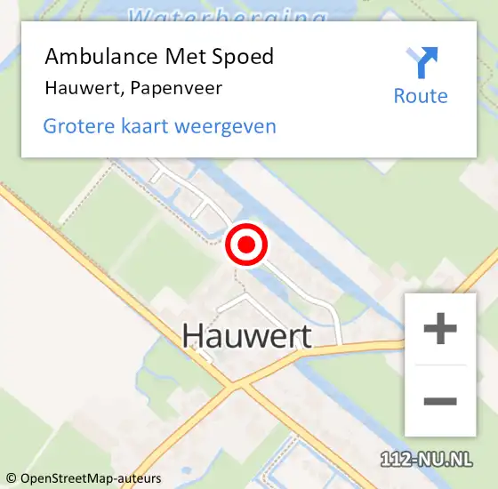 Locatie op kaart van de 112 melding: Ambulance Met Spoed Naar Hauwert, Papenveer op 20 april 2014 11:34