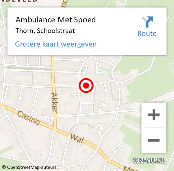 Locatie op kaart van de 112 melding: Ambulance Met Spoed Naar Thorn, Schoolstraat op 20 november 2019 11:23