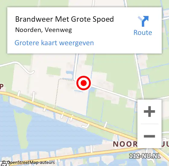 Locatie op kaart van de 112 melding: Brandweer Met Grote Spoed Naar Noorden, Veenweg op 20 november 2019 12:03