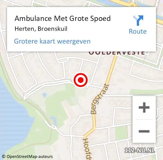 Locatie op kaart van de 112 melding: Ambulance Met Grote Spoed Naar Herten, Broenskuil op 20 april 2014 11:50