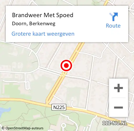 Locatie op kaart van de 112 melding: Brandweer Met Spoed Naar Doorn, Berkenweg op 20 november 2019 14:21