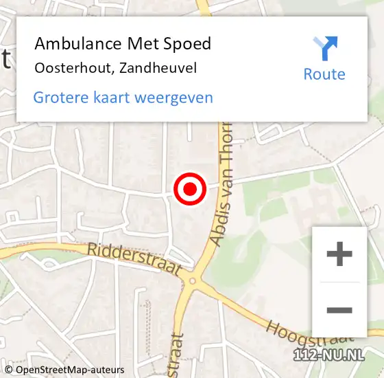 Locatie op kaart van de 112 melding: Ambulance Met Spoed Naar Oosterhout, Zandheuvel op 20 november 2019 15:23