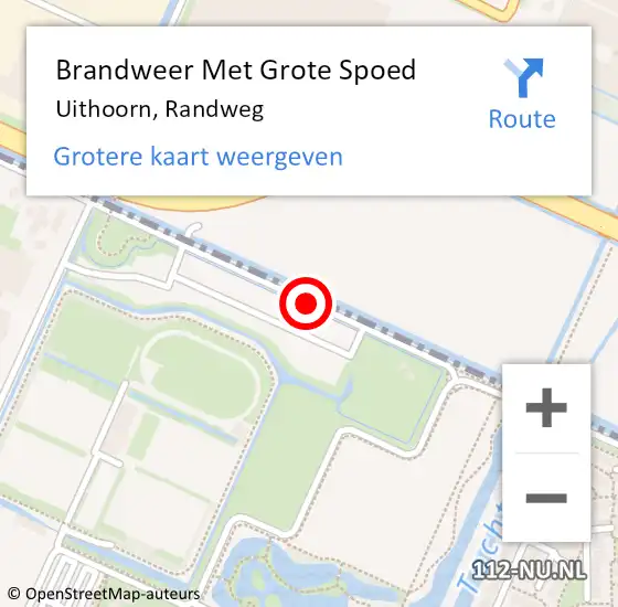 Locatie op kaart van de 112 melding: Brandweer Met Grote Spoed Naar Uithoorn, Randweg op 20 november 2019 16:32