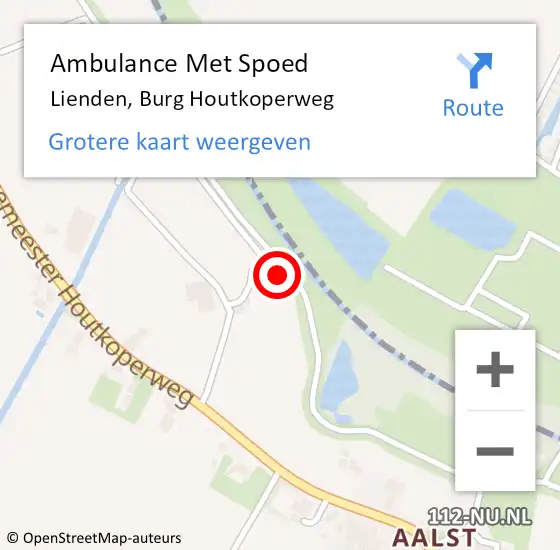 Locatie op kaart van de 112 melding: Ambulance Met Spoed Naar Lienden, Burg Houtkoperweg op 20 november 2019 17:01