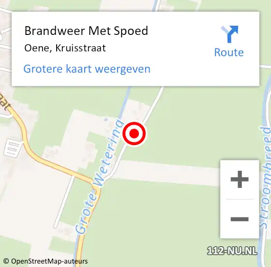 Locatie op kaart van de 112 melding: Brandweer Met Spoed Naar Oene, Kruisstraat op 20 april 2014 12:11