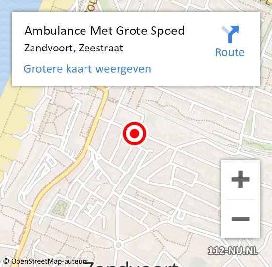 Locatie op kaart van de 112 melding: Ambulance Met Grote Spoed Naar Zandvoort, Zeestraat op 20 november 2019 17:12