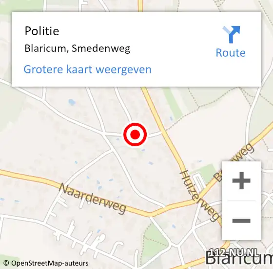 Locatie op kaart van de 112 melding: Politie Blaricum, Smedenweg op 20 november 2019 17:25