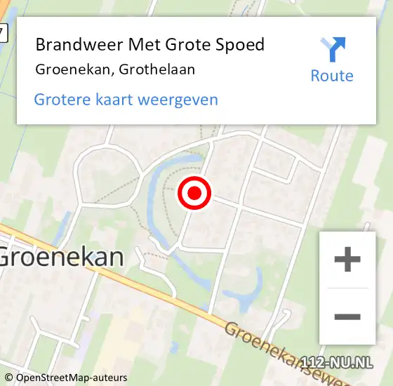 Locatie op kaart van de 112 melding: Brandweer Met Grote Spoed Naar Groenekan, Grothelaan op 20 november 2019 19:34