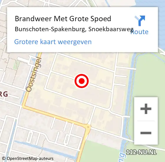 Locatie op kaart van de 112 melding: Brandweer Met Grote Spoed Naar Bunschoten-Spakenburg, Snoekbaarsweg op 20 november 2019 21:28