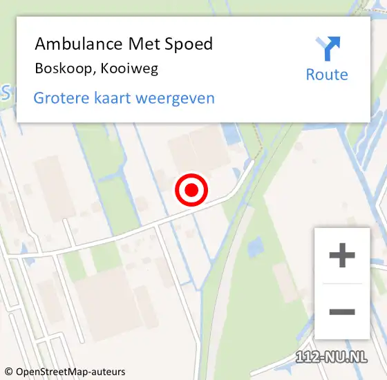 Locatie op kaart van de 112 melding: Ambulance Met Spoed Naar Boskoop, Kooiweg op 20 april 2014 12:55