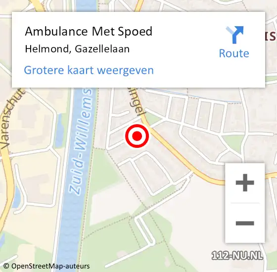 Locatie op kaart van de 112 melding: Ambulance Met Spoed Naar Helmond, Gazellelaan op 21 november 2019 08:33