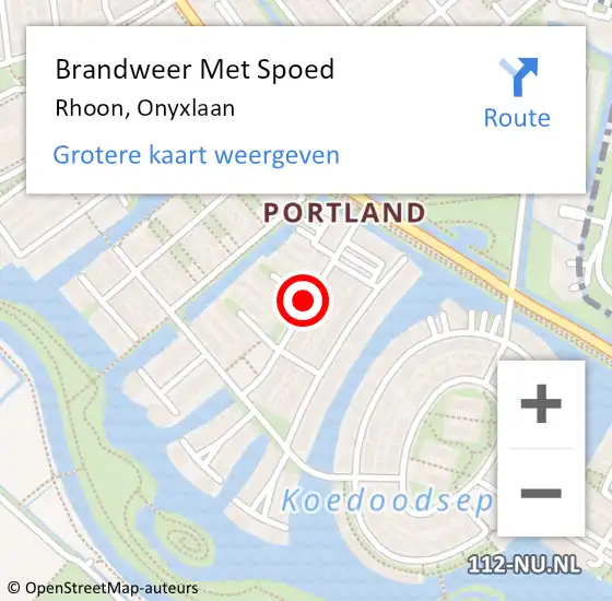 Locatie op kaart van de 112 melding: Brandweer Met Spoed Naar Rhoon, Onyxlaan op 21 november 2019 11:05