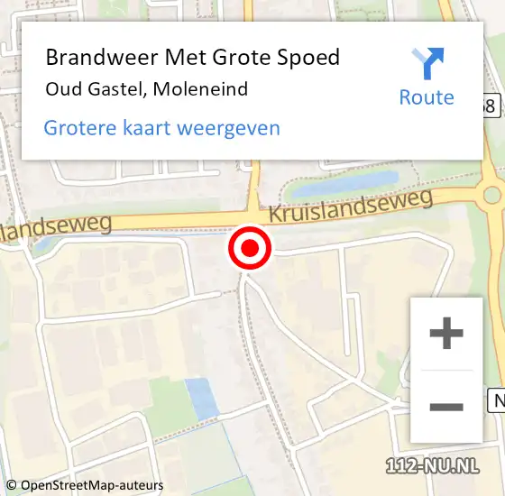 Locatie op kaart van de 112 melding: Brandweer Met Grote Spoed Naar Oud Gastel, Moleneind op 21 november 2019 12:24