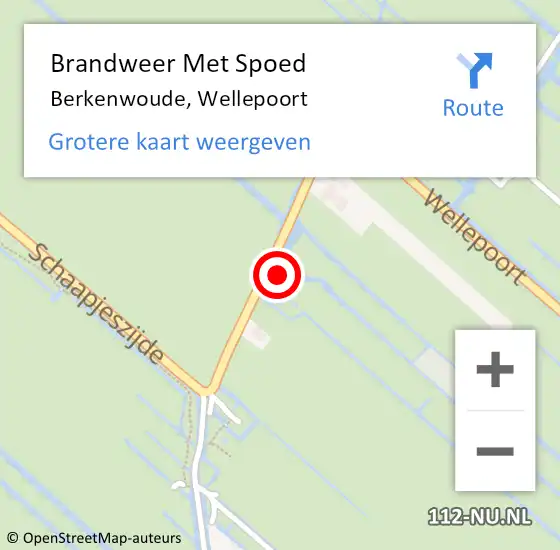 Locatie op kaart van de 112 melding: Brandweer Met Spoed Naar Berkenwoude, Wellepoort op 20 april 2014 13:35