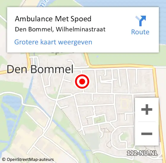 Locatie op kaart van de 112 melding: Ambulance Met Spoed Naar Den Bommel, Wilhelminastraat op 21 november 2019 14:21