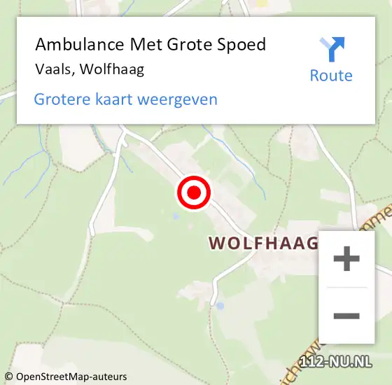 Locatie op kaart van de 112 melding: Ambulance Met Grote Spoed Naar Vaals, Wolfhaag op 21 november 2019 16:59