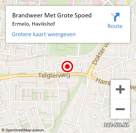 Locatie op kaart van de 112 melding: Brandweer Met Grote Spoed Naar Ermelo, Havikshof op 21 november 2019 17:30