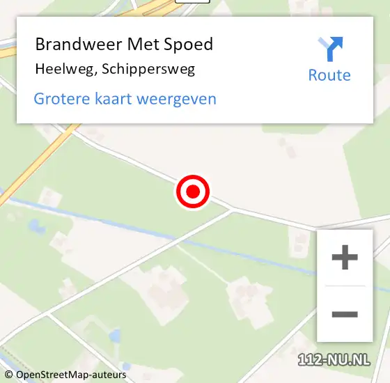 Locatie op kaart van de 112 melding: Brandweer Met Spoed Naar Heelweg, Schippersweg op 20 april 2014 14:02