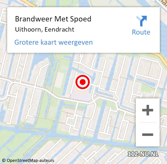 Locatie op kaart van de 112 melding: Brandweer Met Spoed Naar Uithoorn, Eendracht op 21 november 2019 18:02