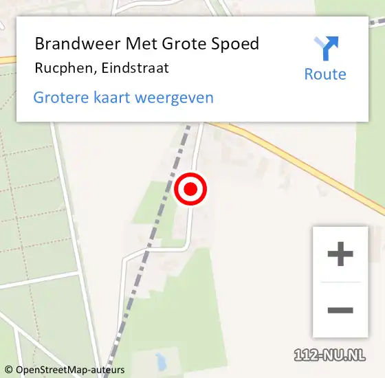 Locatie op kaart van de 112 melding: Brandweer Met Grote Spoed Naar Rucphen, Eindstraat op 21 november 2019 18:06