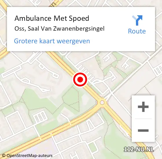 Locatie op kaart van de 112 melding: Ambulance Met Spoed Naar Oss, Saal Van Zwanenbergsingel op 21 november 2019 18:15