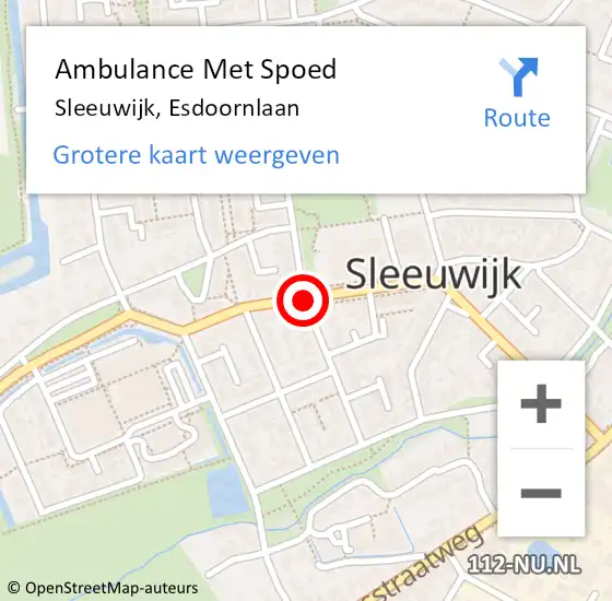 Locatie op kaart van de 112 melding: Ambulance Met Spoed Naar Sleeuwijk, Esdoornlaan op 21 november 2019 18:33