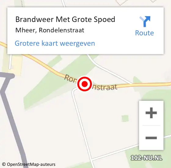 Locatie op kaart van de 112 melding: Brandweer Met Grote Spoed Naar Mheer, Rondelenstraat op 21 november 2019 18:50