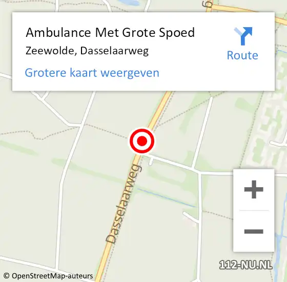 Locatie op kaart van de 112 melding: Ambulance Met Grote Spoed Naar Zeewolde, Dasselaarweg op 21 november 2019 19:50