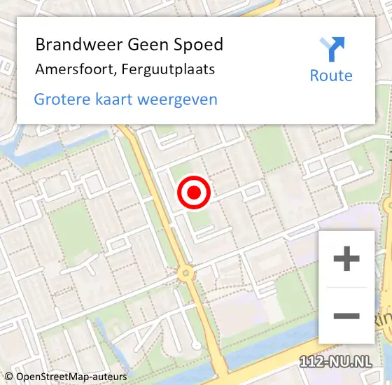 Locatie op kaart van de 112 melding: Brandweer Geen Spoed Naar Amersfoort, Ferguutplaats op 21 november 2019 20:09