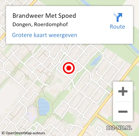 Locatie op kaart van de 112 melding: Brandweer Met Spoed Naar Dongen, Roerdomphof op 21 november 2019 23:13