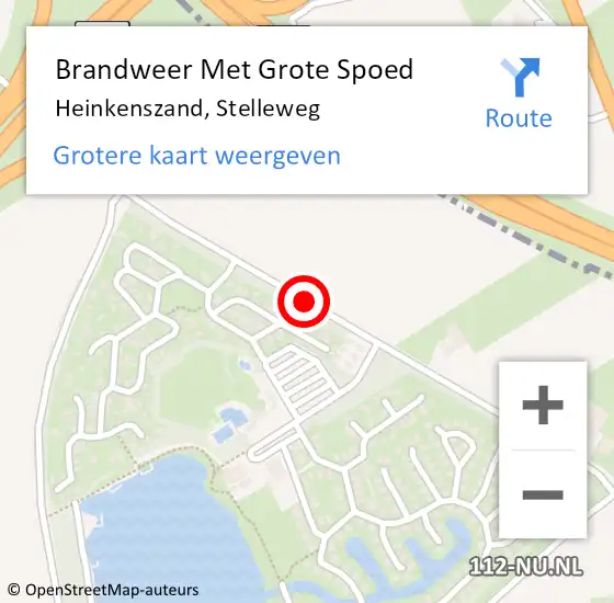 Locatie op kaart van de 112 melding: Brandweer Met Grote Spoed Naar Heinkenszand, Stelleweg op 22 november 2019 00:34