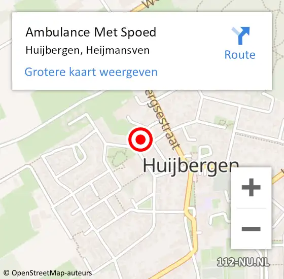 Locatie op kaart van de 112 melding: Ambulance Met Spoed Naar Huijbergen, Heijmansven op 22 november 2019 01:36