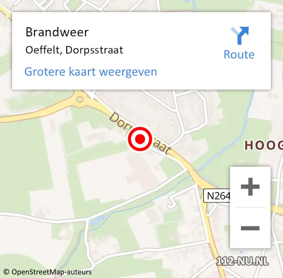 Locatie op kaart van de 112 melding: Brandweer Oeffelt, Dorpsstraat op 22 november 2019 08:12