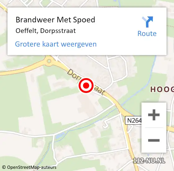 Locatie op kaart van de 112 melding: Brandweer Met Spoed Naar Oeffelt, Dorpsstraat op 22 november 2019 09:27