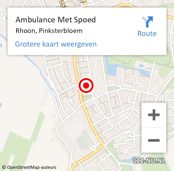 Locatie op kaart van de 112 melding: Ambulance Met Spoed Naar Rhoon, Pinksterbloem op 22 november 2019 10:46