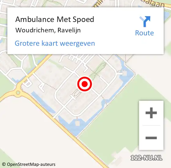 Locatie op kaart van de 112 melding: Ambulance Met Spoed Naar Woudrichem, Ravelijn op 22 november 2019 10:52