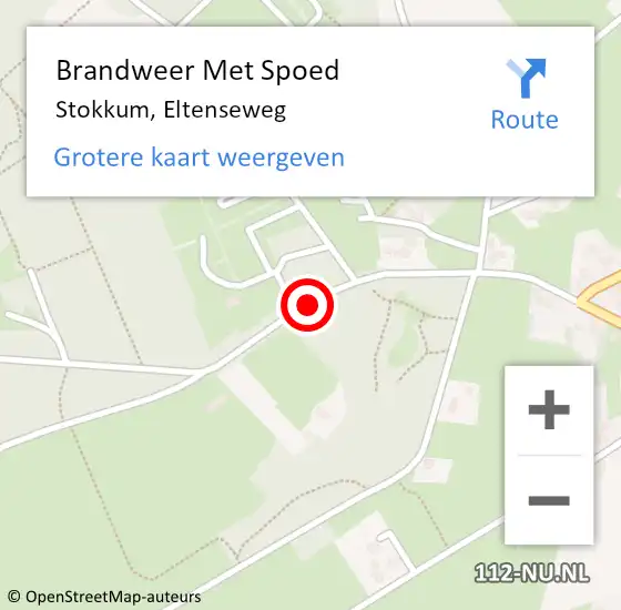 Locatie op kaart van de 112 melding: Brandweer Met Spoed Naar Stokkum, Eltenseweg op 22 november 2019 12:00